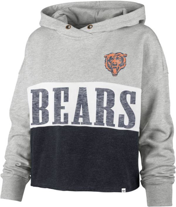 '47 Women's Chicago Bears Grey Lizzy Cut Off Hoodie