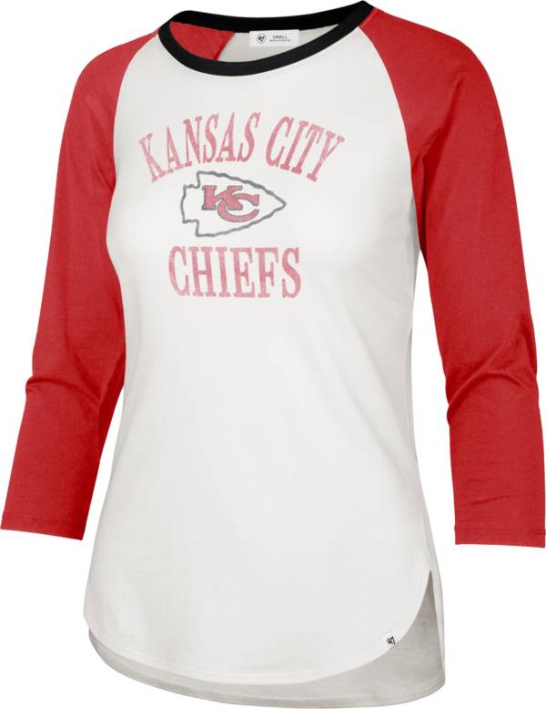 '47 Women's Kansas City Chiefs White Long Sleeve Raglan T-Shirt