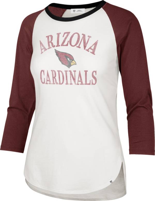 '47 Women's Arizona Cardinals White Long Sleeve Raglan T-Shirt