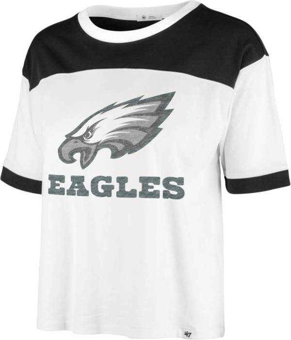 '47 Women's Philadelphia Eagles White Billie Cropped T-Shirt