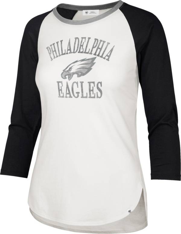 '47 Women's Philadelphia Eagles White Long Sleeve Raglan T-Shirt