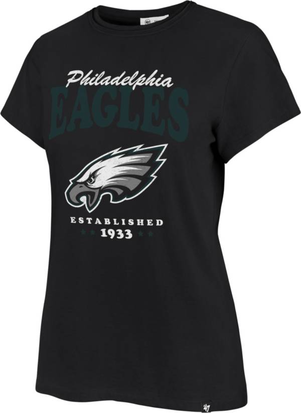 ‘47 Women's Philadelphia Eagles Rally Cry Throwback Black T-Shirt