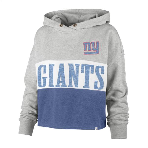 '47 Women's New York Giants White Lizzy Cut Off Hoodie