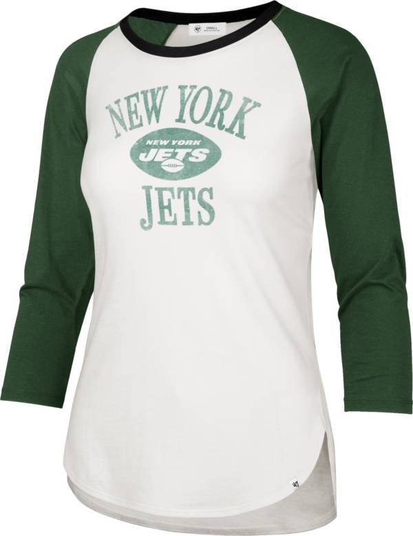 '47 Women's New York Jets White Long Sleeve Raglan T-Shirt