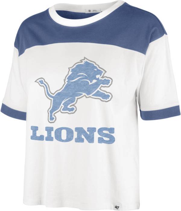 '47 Women's Detroit Lions White Billie Cropped T-Shirt