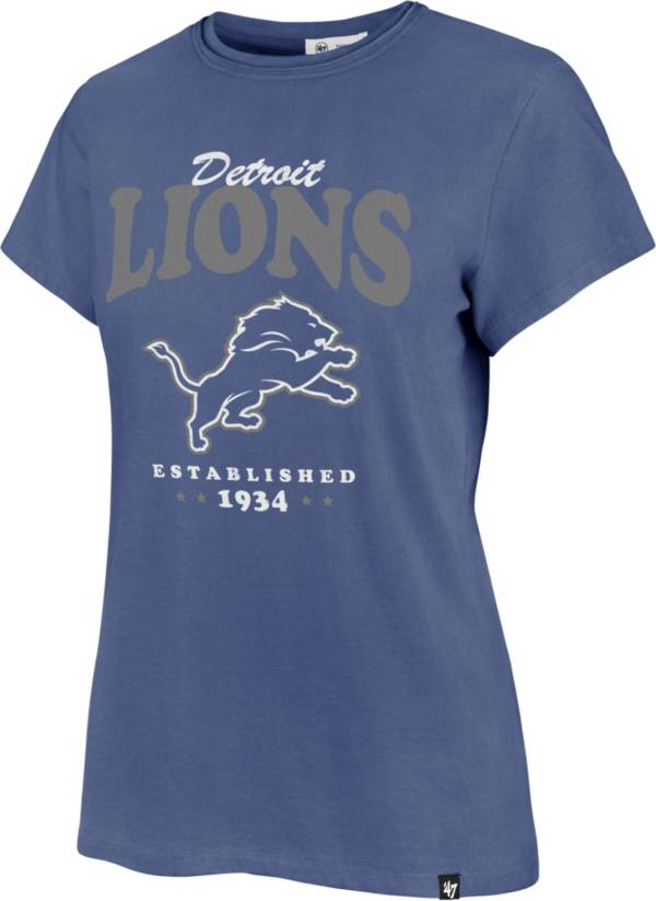 ‘47 Women's Detroit Lions Rally Cry Throwback Blue T-Shirt