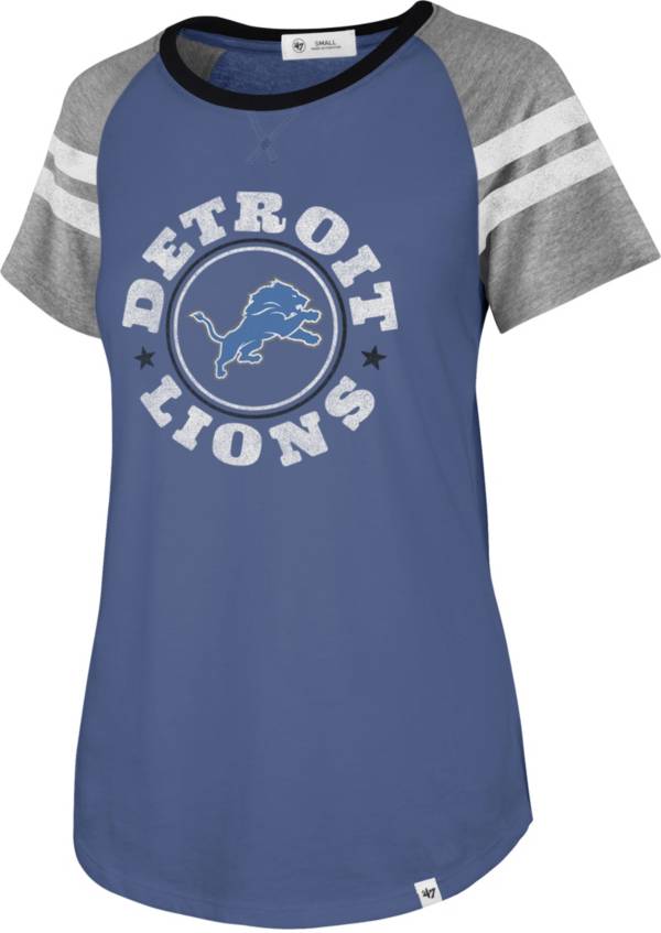 '47 Women's Detroit Lions Static Blue Raglan T-Shirt
