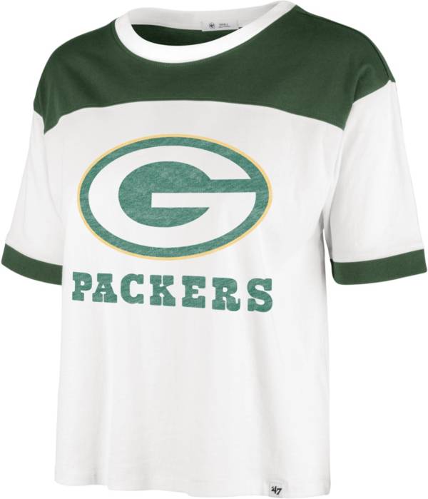 '47 Women's Green Bay Packers White Billie Cropped T-Shirt