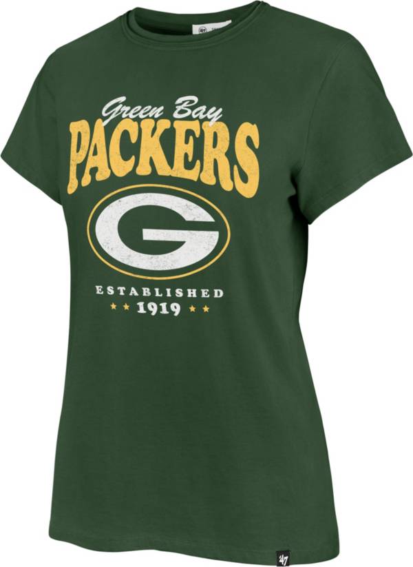 ‘47 Women's Green Bay Packers Rally Cry Throwback Green T-Shirt