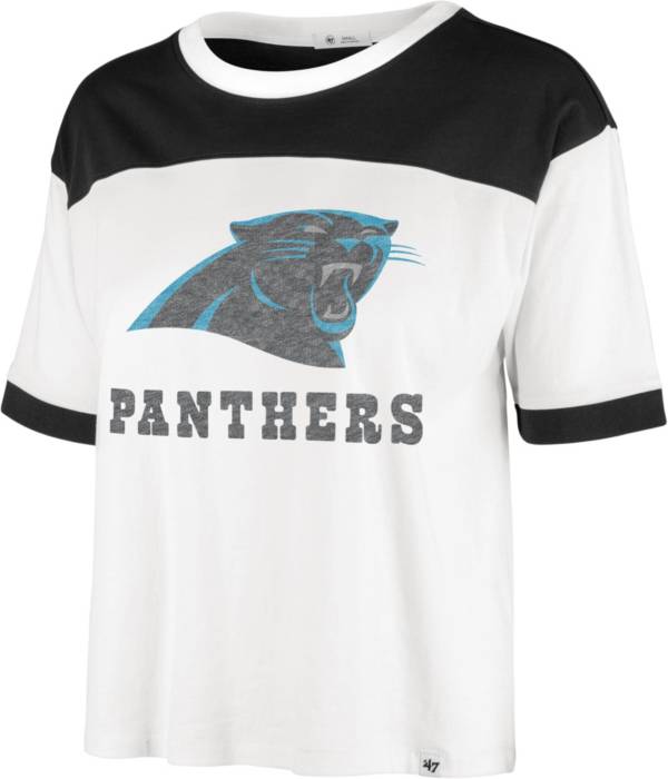 '47 Women's Carolina Panthers White Billie Cropped T-Shirt