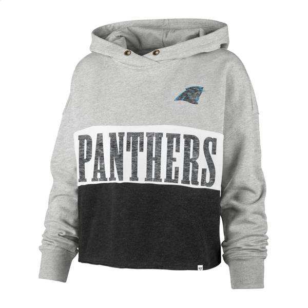 '47 Women's Carolina Panthers White Lizzy Cut Off Hoodie product image