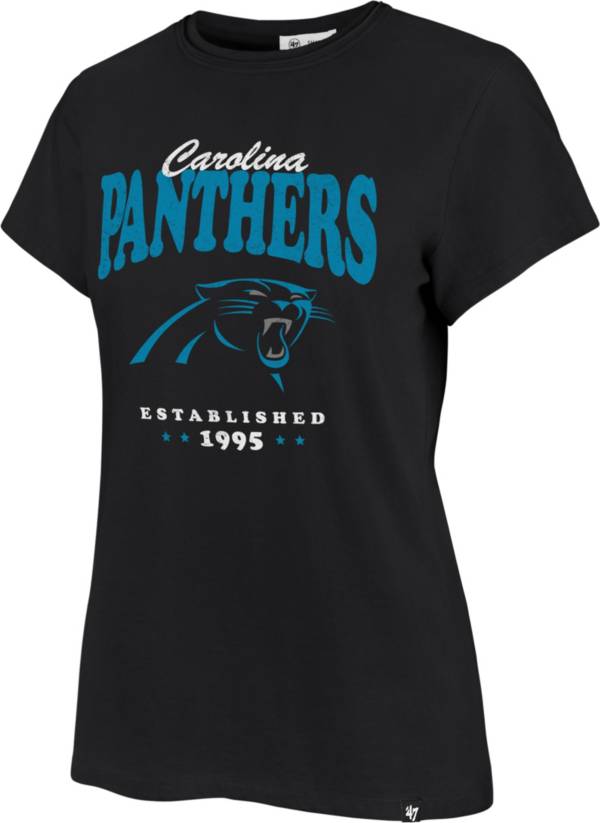‘47 Women's Carolina Panthers Rally Cry Throwback Black T-Shirt