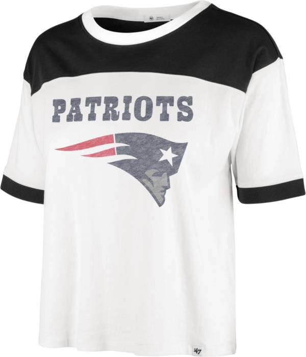 '47 Women's New England Patriots White Billie Cropped T-Shirt