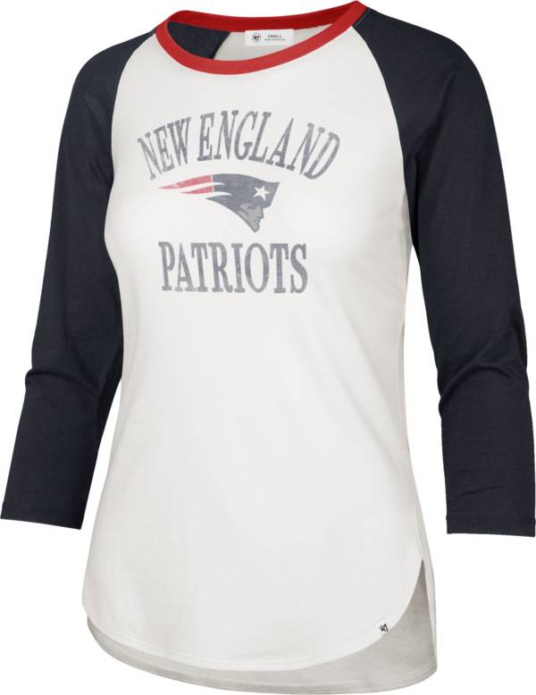 '47 Women's New England Patriots White Long Sleeve Raglan T-Shirt product image