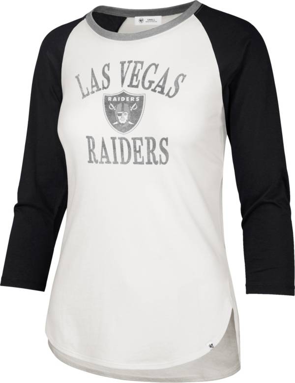 '47 Women's Las Vegas Raiders White Long Sleeve Raglan T-Shirt