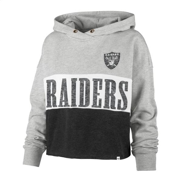'47 Women's Las Vegas Raiders White Lizzy Cut Off Hoodie