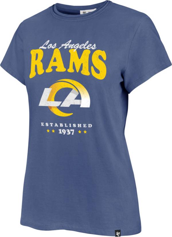 ‘47 Women's Los Angeles Rams Rally Cry Throwback Blue T-Shirt