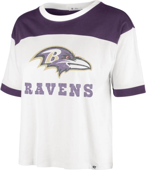 '47 Women's Baltimore Ravens White Billie Cropped T-Shirt