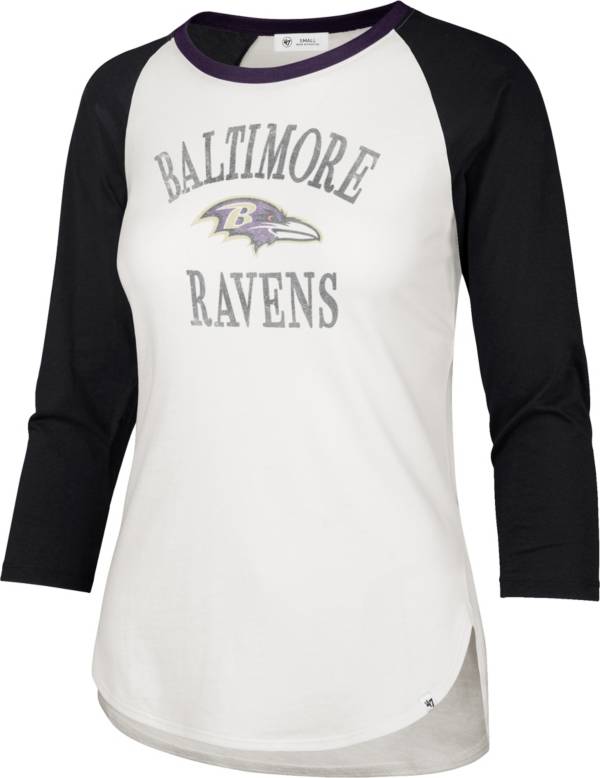'47 Women's Baltimore Ravens White Long Sleeve Raglan T-Shirt