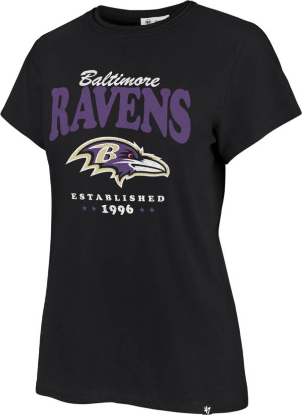 ‘47 Women's Baltimore Ravens Rally Cry Throwback Black T-Shirt