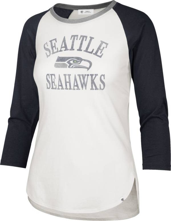 '47 Women's Seattle Seahawks White Long Sleeve Raglan T-Shirt