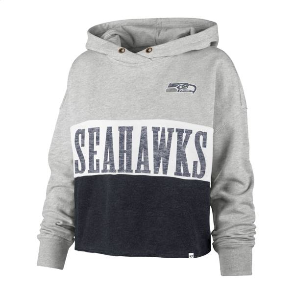 '47 Women's Seattle Seahawks White Lizzy Cut Off Hoodie