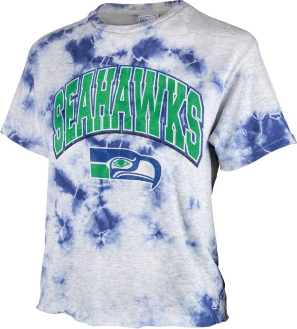 '47 Women's Seattle Seahawks Tie Dye Tubular Cropped Tie Dye T-Shirt