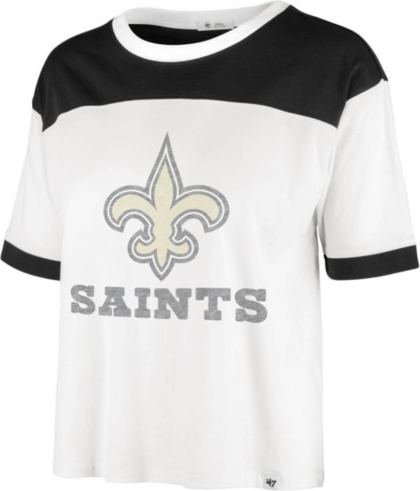 '47 Women's New Orleans Saints White Billie Cropped T-Shirt