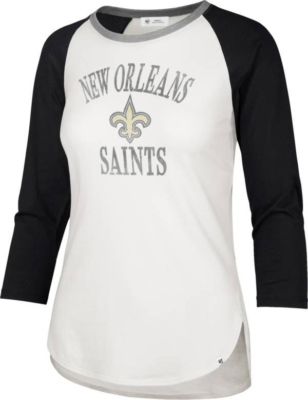 '47 Women's New Orleans Saints White Long Sleeve Raglan T-Shirt