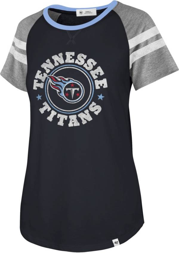 '47 Women's Tennessee Titans Static Blue Raglan T-Shirt