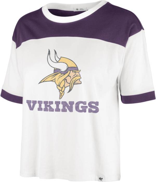 '47 Women's Minnesota Vikings White Billie Cropped T-Shirt