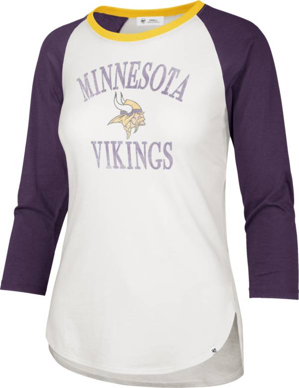 '47 Women's Minnesota Vikings White Long Sleeve Raglan T-Shirt