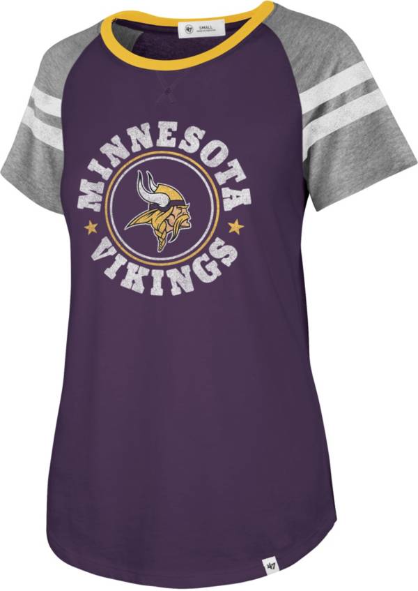 '47 Women's Minnesota Vikings Static Purple Raglan T-Shirt