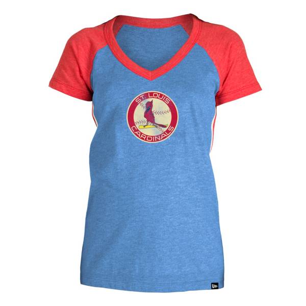 5th & Ocean Women's St. Louis Cardinals Royal Raglan Tri-blend V-Neck T-Shirt