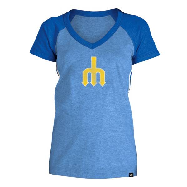 5th & Ocean Women's Seattle Mariners Royal Raglan Tri-blend V-Neck T-Shirt