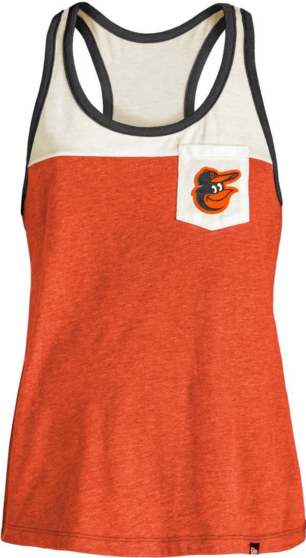 New Era Baltimore Orioles Orange Tri-Blend Tank Top