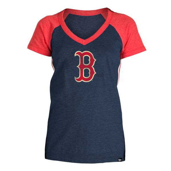 5th & Ocean Women's Boston Red Sox Navy Raglan Tri-blend V-Neck T-Shirt