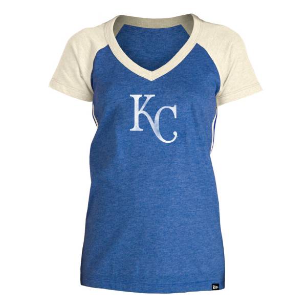 5th & Ocean Women's Kansas City Royals Royal Raglan Tri-blend V-Neck T-Shirt