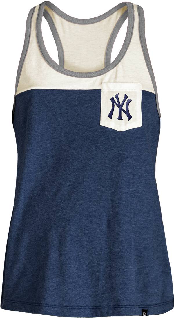 New Era New York Yankees Navy Tri-Blend Tank Top