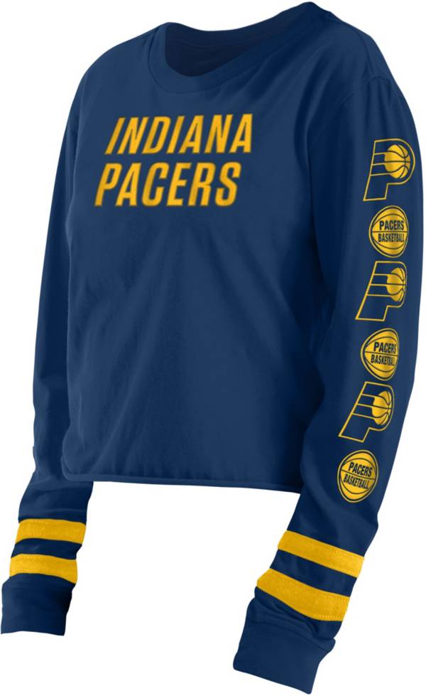 5th & Ocean Women's Indiana Pacers Navy Wordmark Long Sleeve T-Shirt