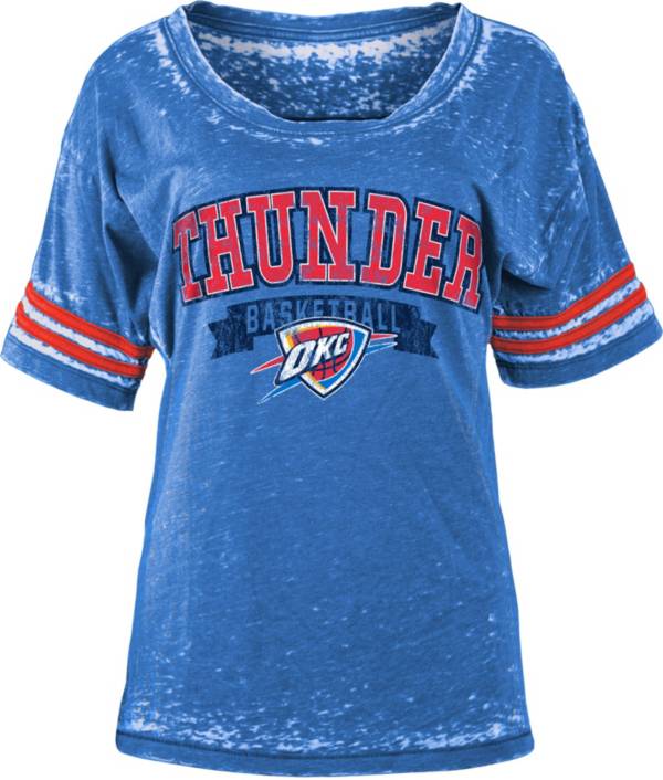 5th & Ocean Women's Oklahoma City Thunder Royal Logo Short Sleeve T-Shirt