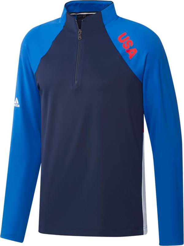adidas Men's USA Olympic Midweight Recycled Polyester 1/4 Zip Golf Pullover product image