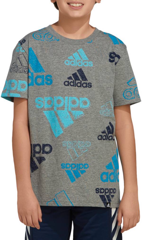 adidas Boys' Brand Love Heathered Sketch T-Shirt
