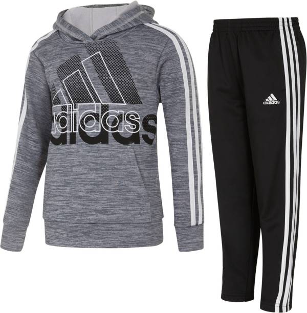 adidas Boys' Statement Heathered Hoodie Set