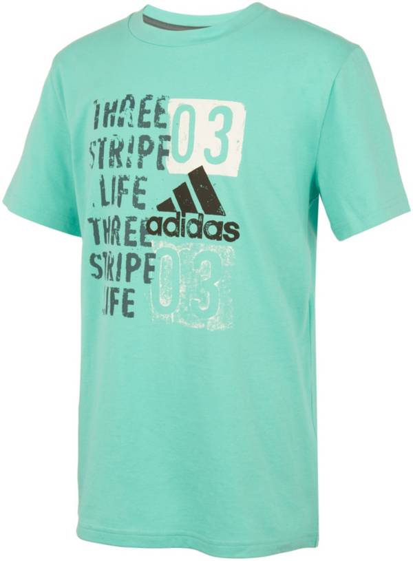 adidas Boys' Three Stripe Life T-Shirt