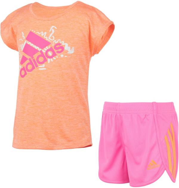 adidas Little Girls' Sport T-Shirt and Mesh Shorts Set