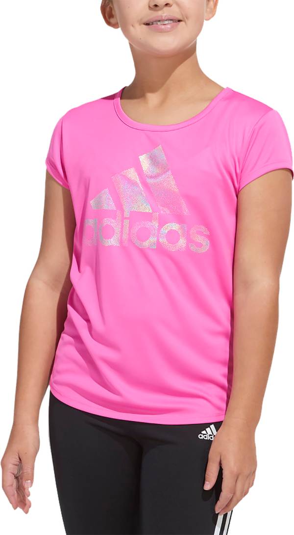 adidas Girls' AEROREADY Badge of Sport Graphic T-Shirt