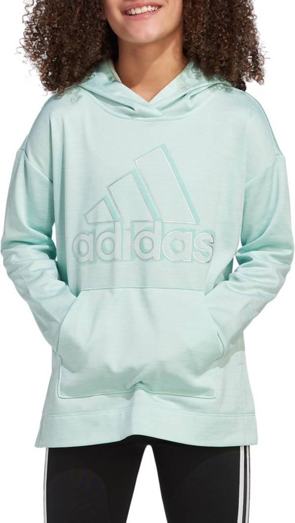 adidas Girls' Badge of Sport Mélange Fleece Hoodie
