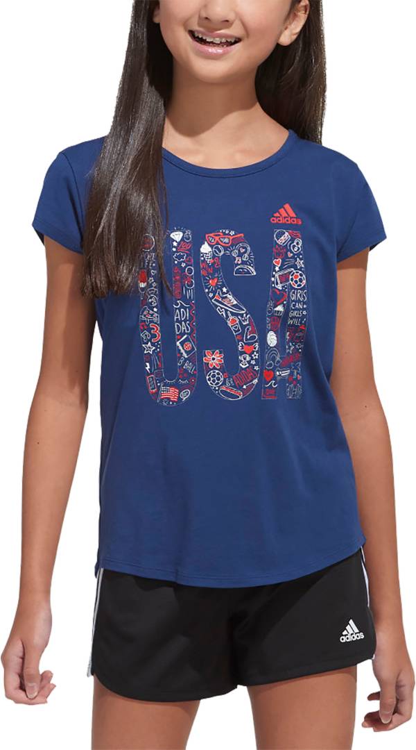 adidas Girls' Americana Graphic T-Shirt