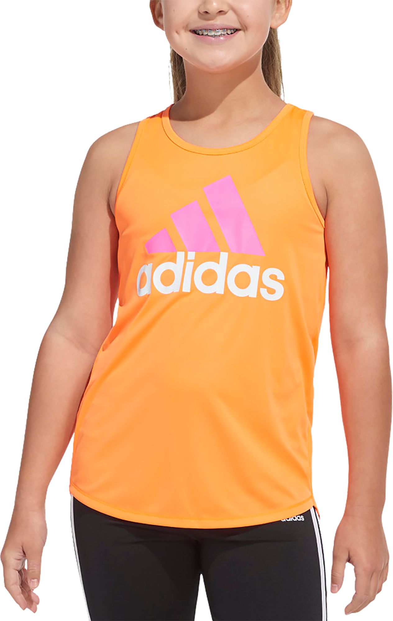 orange adidas tank top